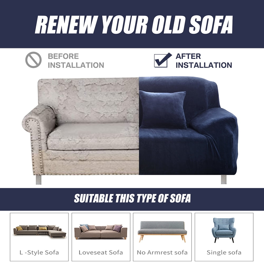 velvet plush sofa cover grey