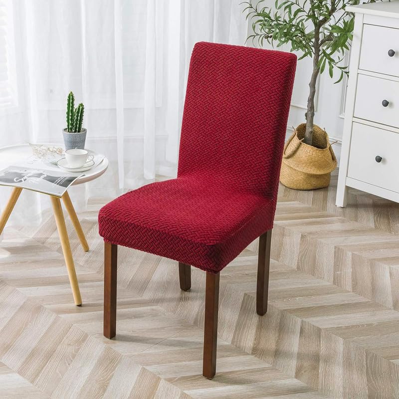 stripe jacquard chair covers maroon