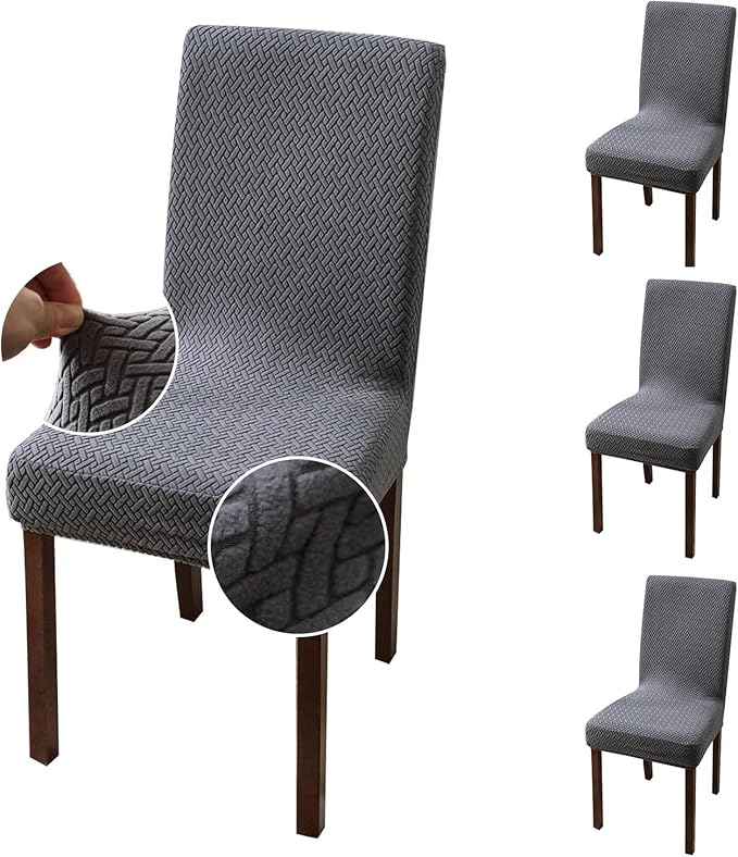 stripe jacquard chair covers grey