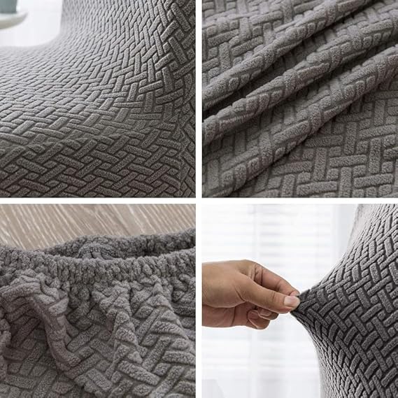 stripe jacquard chair covers grey