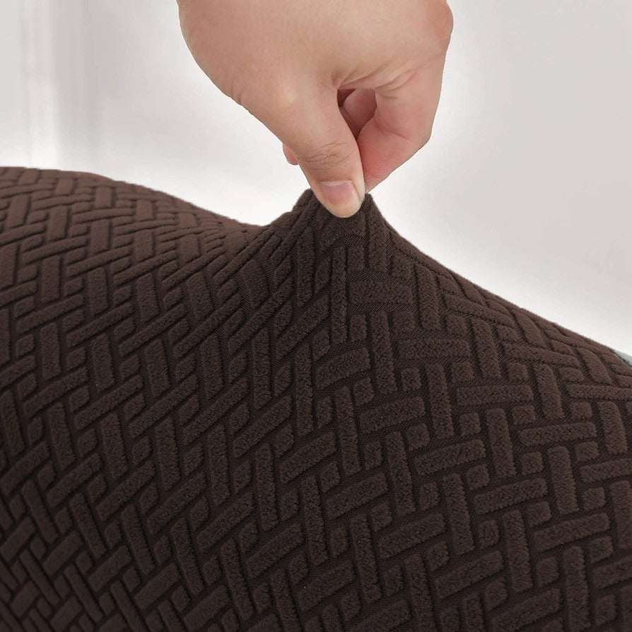 stripe jacquard sofa cover brown