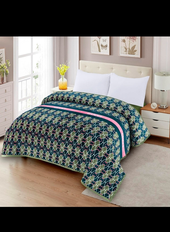 printed fleece blanket gucci green