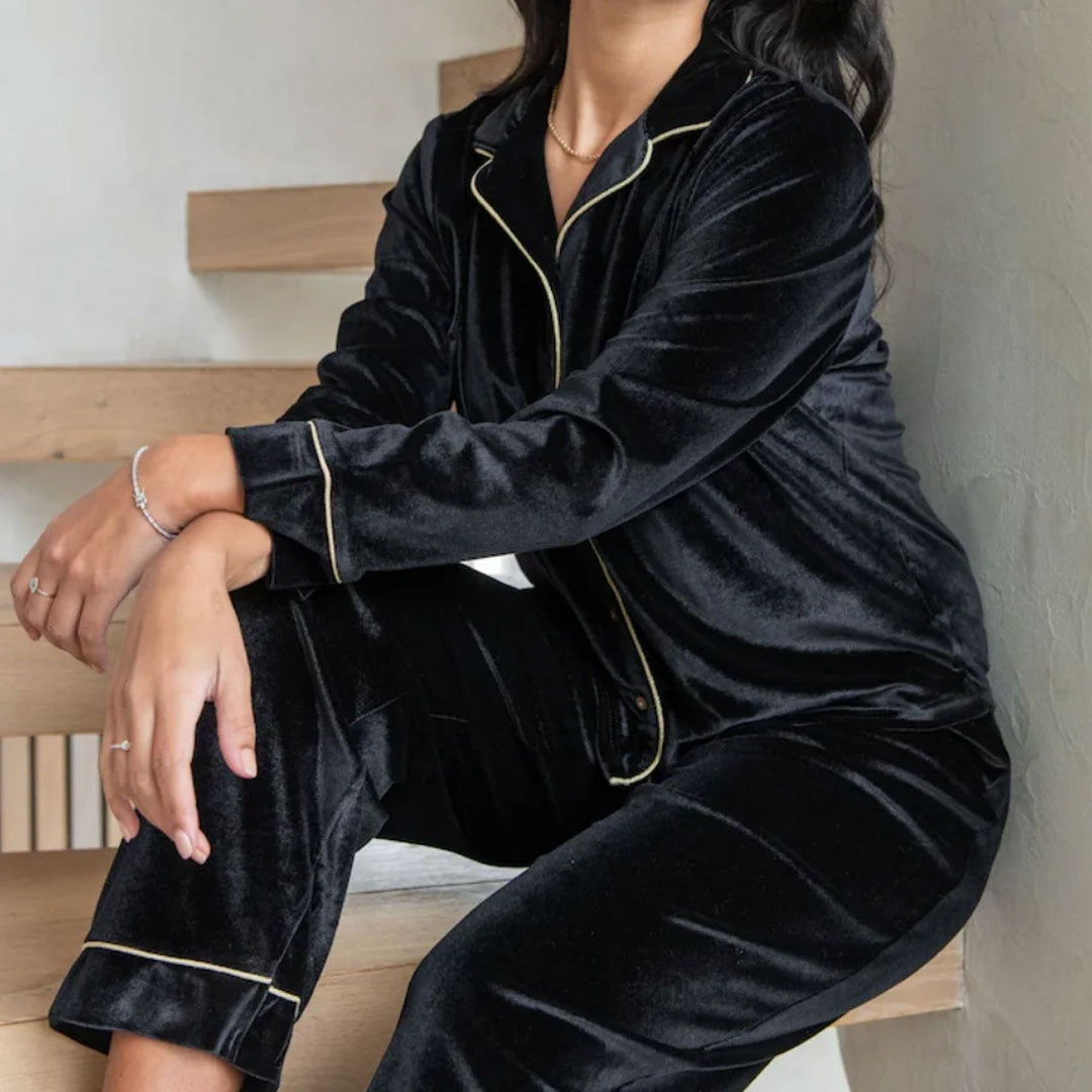 Women Velvet suit - Black Velvet