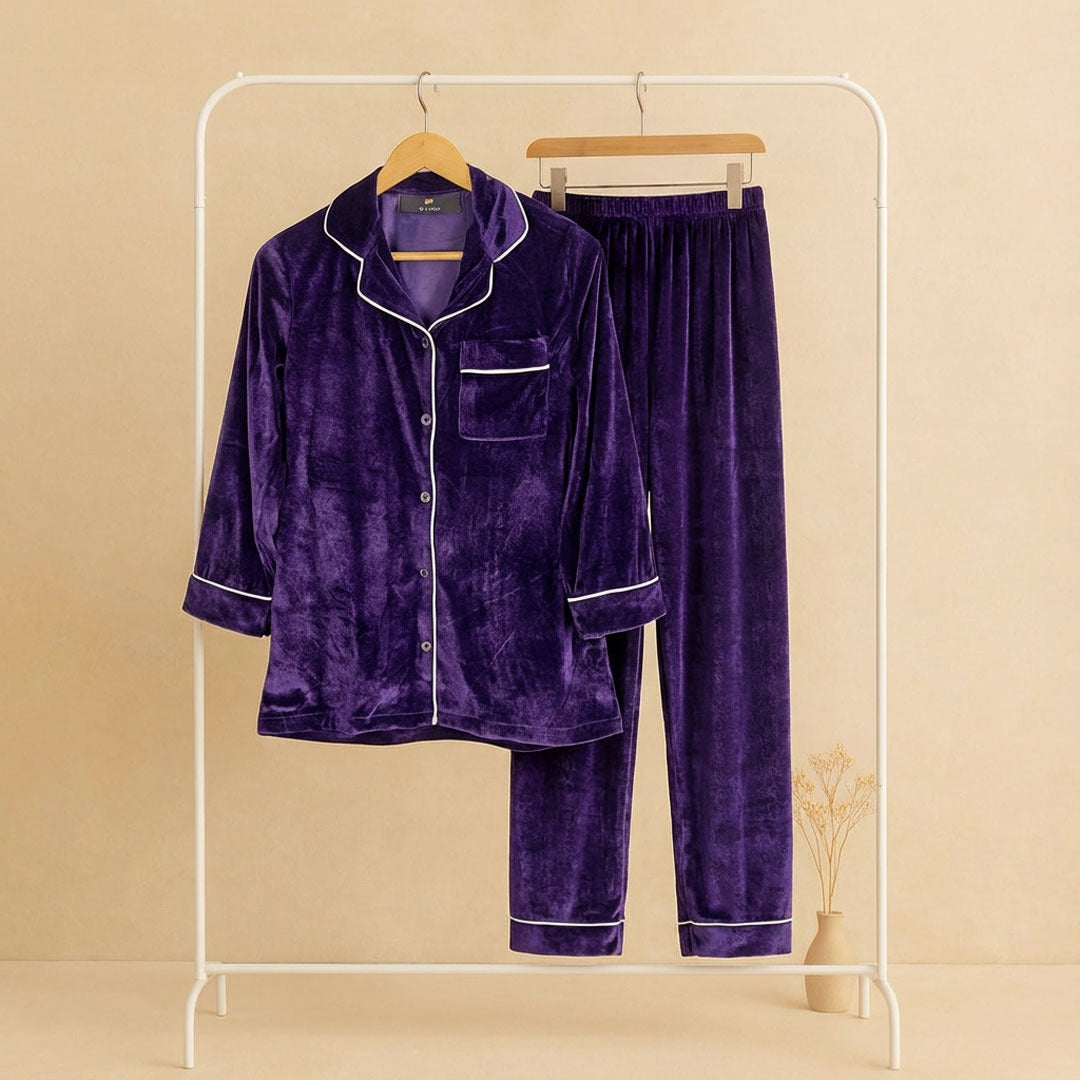 Women Velvet suit - Dark Purple Velvet