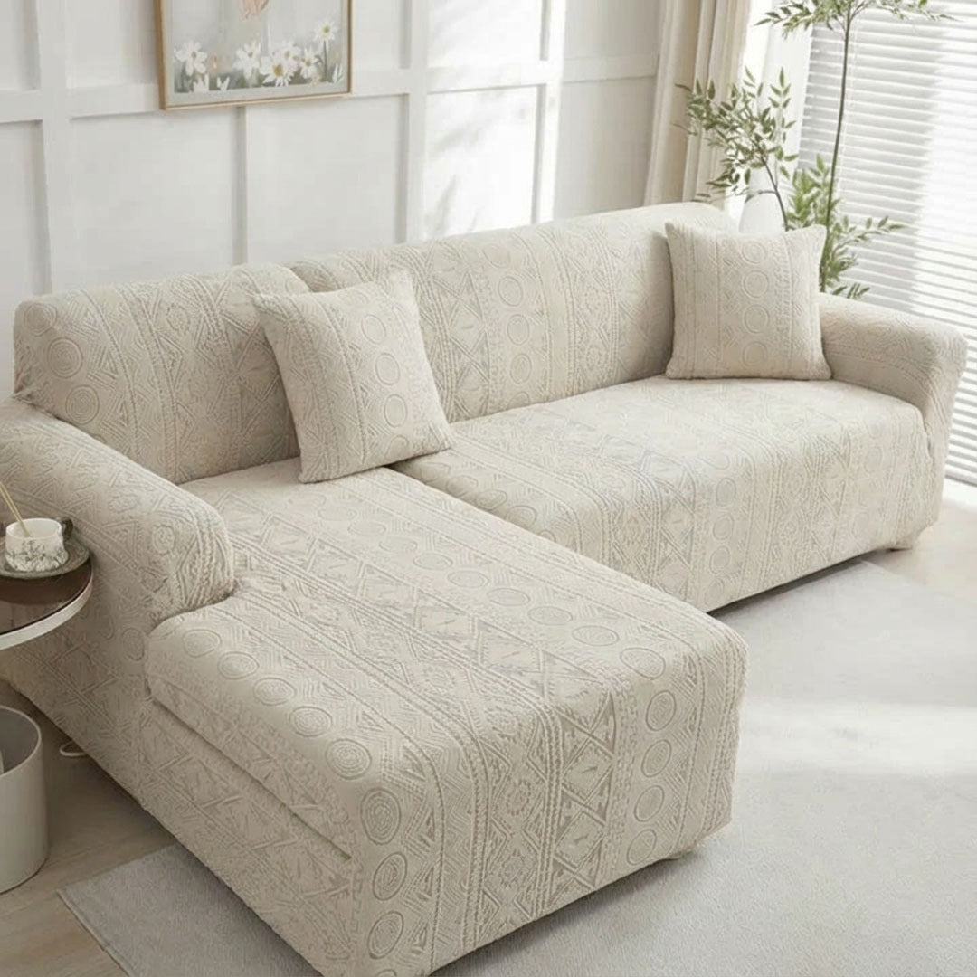 L Shape Bohemian Sofa Covers - Beige