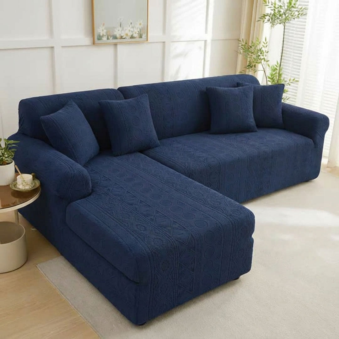 L Shape Bohemian Sofa Covers - Blue