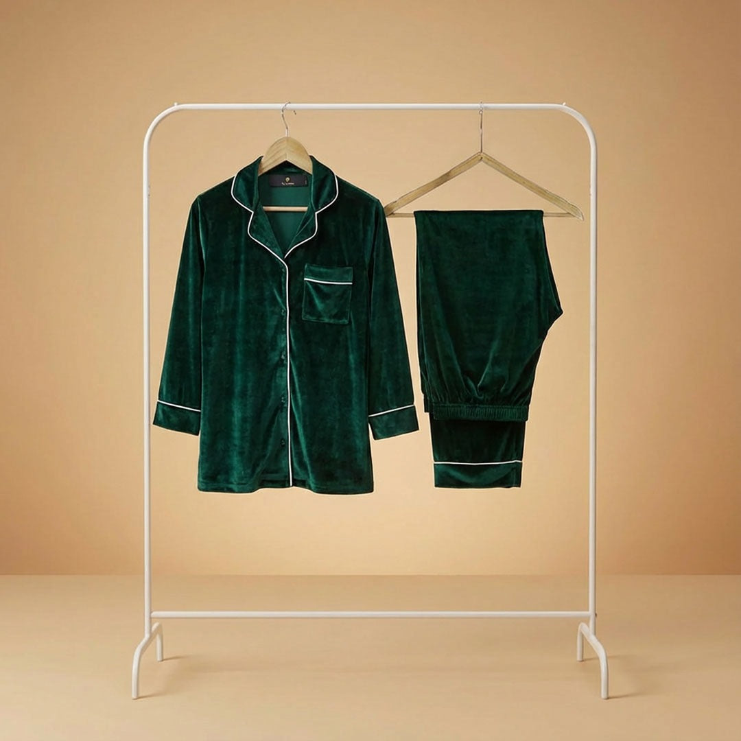 Women Velvet suit - Emerald Green Velvet