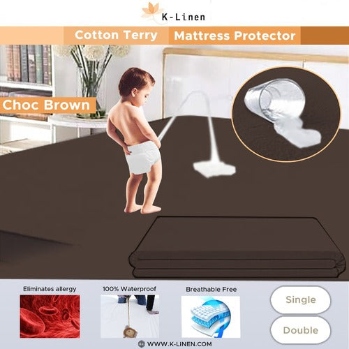 Water Proof Mattress Protector - Brown
