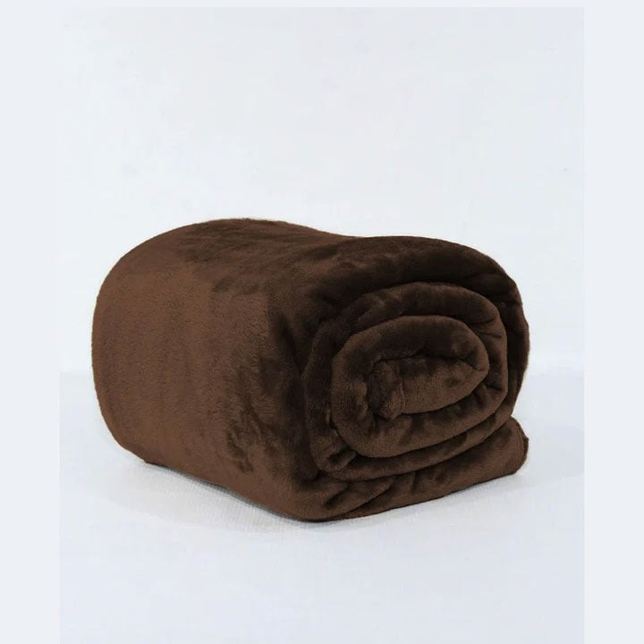 choco brown microfiber plush blanket