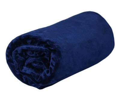 navy blue microfiber plush blanket