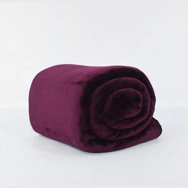 purple microfiber plush blanket