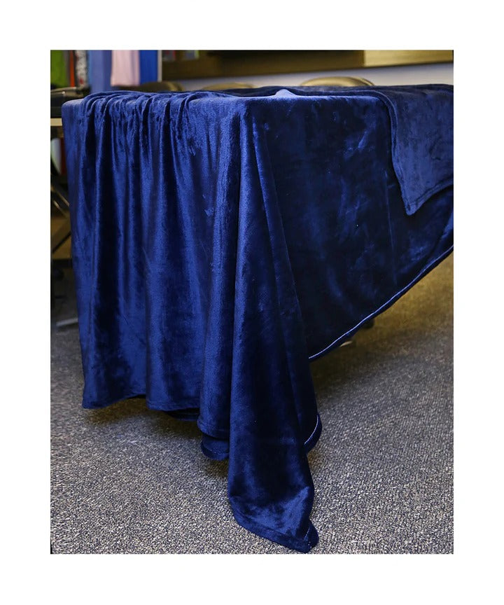 navy blue microfiber plush blanket