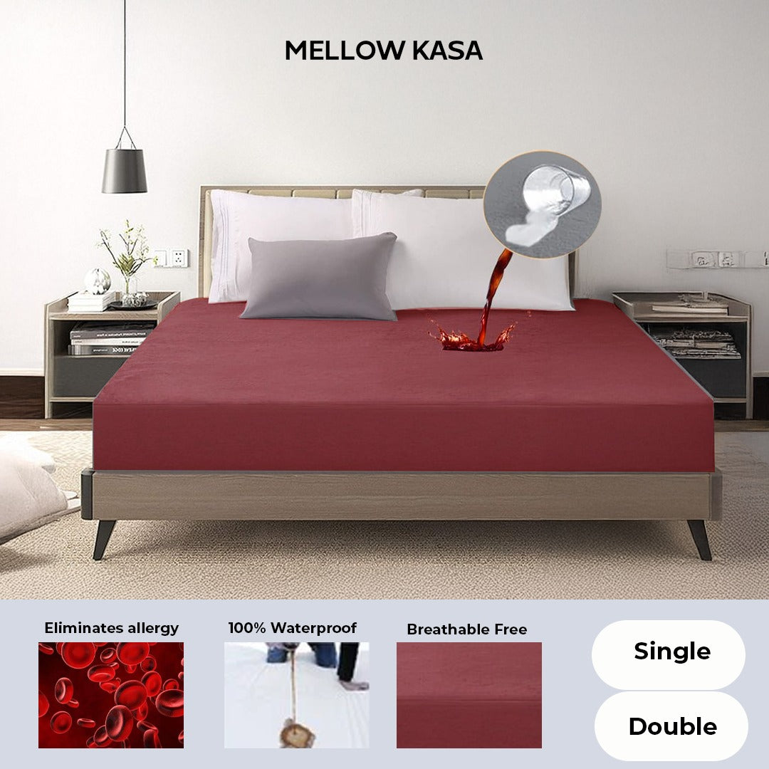 Water Proof Mattress Protector - Maroon