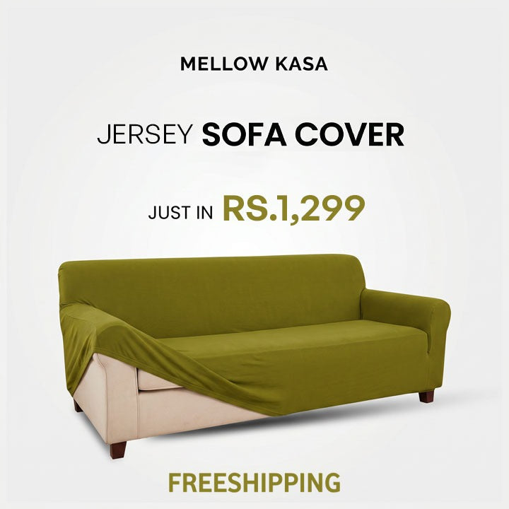 Jersey Sofa Cover - Olive Green