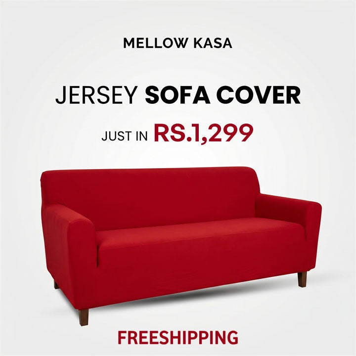 Jersey Sofa Cover - Maroon