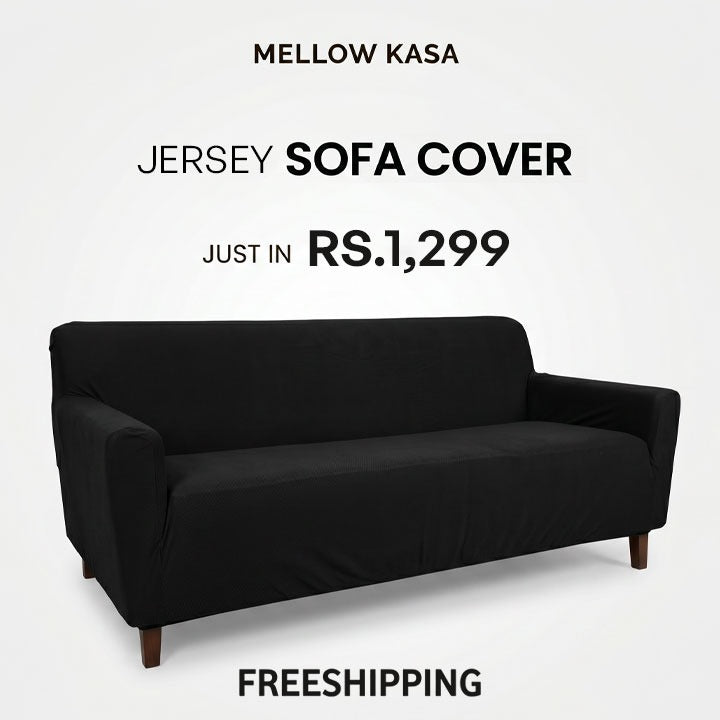 Jersey Sofa Cover - Black