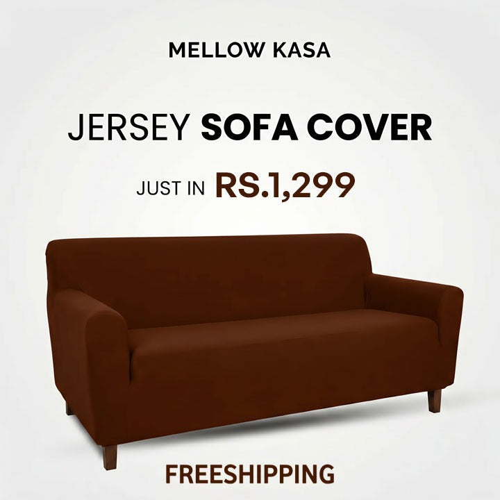 Jersey Sofa Cover - Chocolate Brown