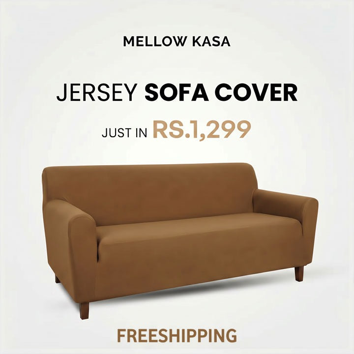 Jersey Sofa Cover - Camel Brown