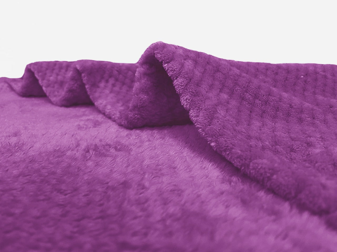 waffle fleece blanket bed spread purple