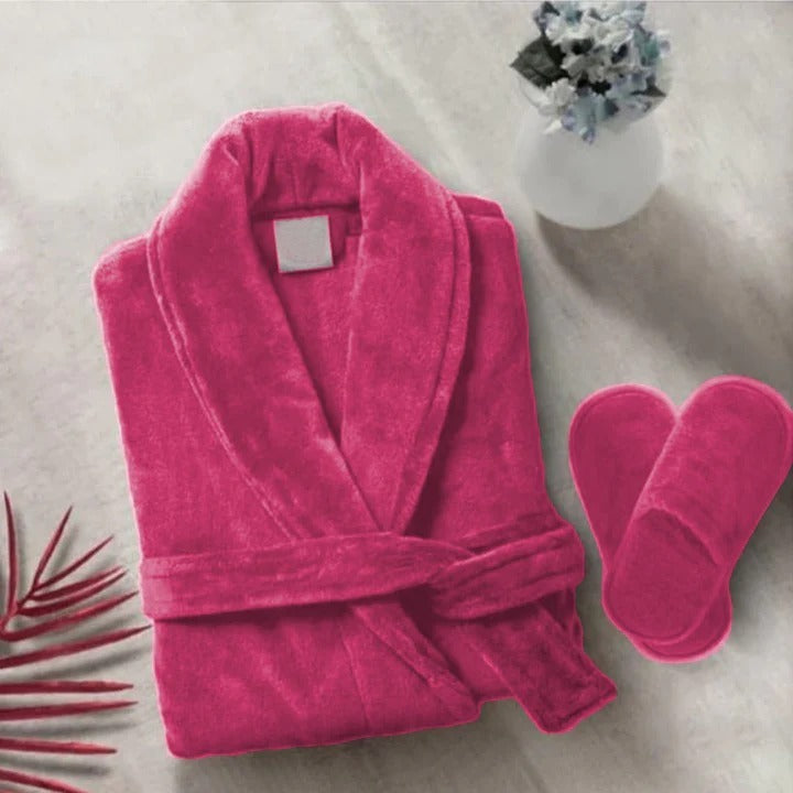 Velour Pink Bathrobe