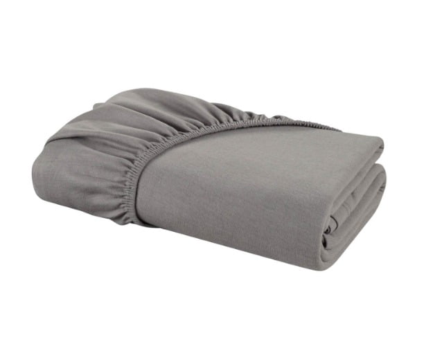 Jersey Bed Fitted- Light Grey