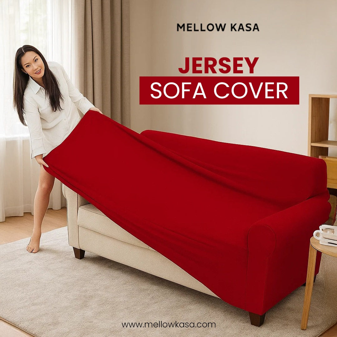 jersey sofa cover maroon