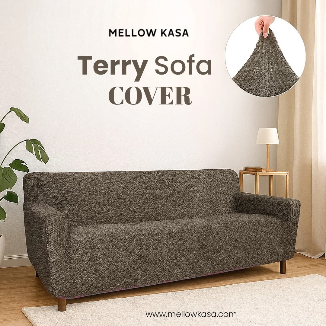 Premium Terry Sofa Cover - Grey