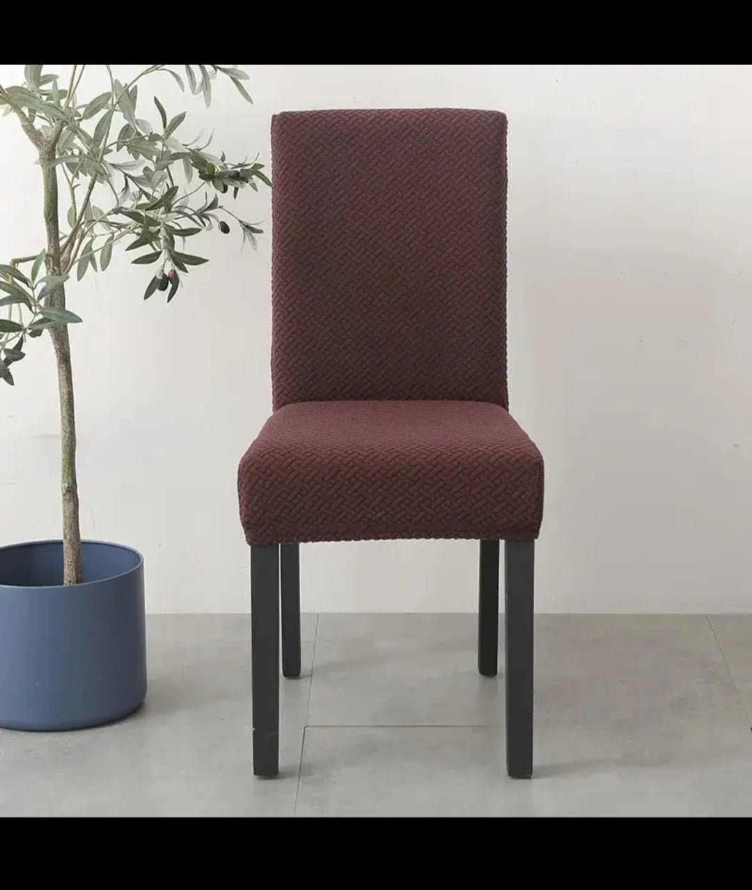 stripe jacquard chair covers brown