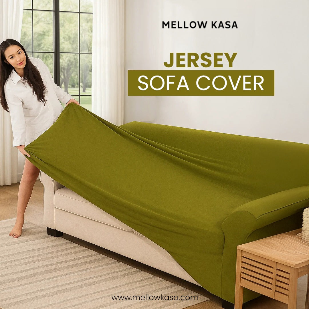 jersey sofa cover olive green
