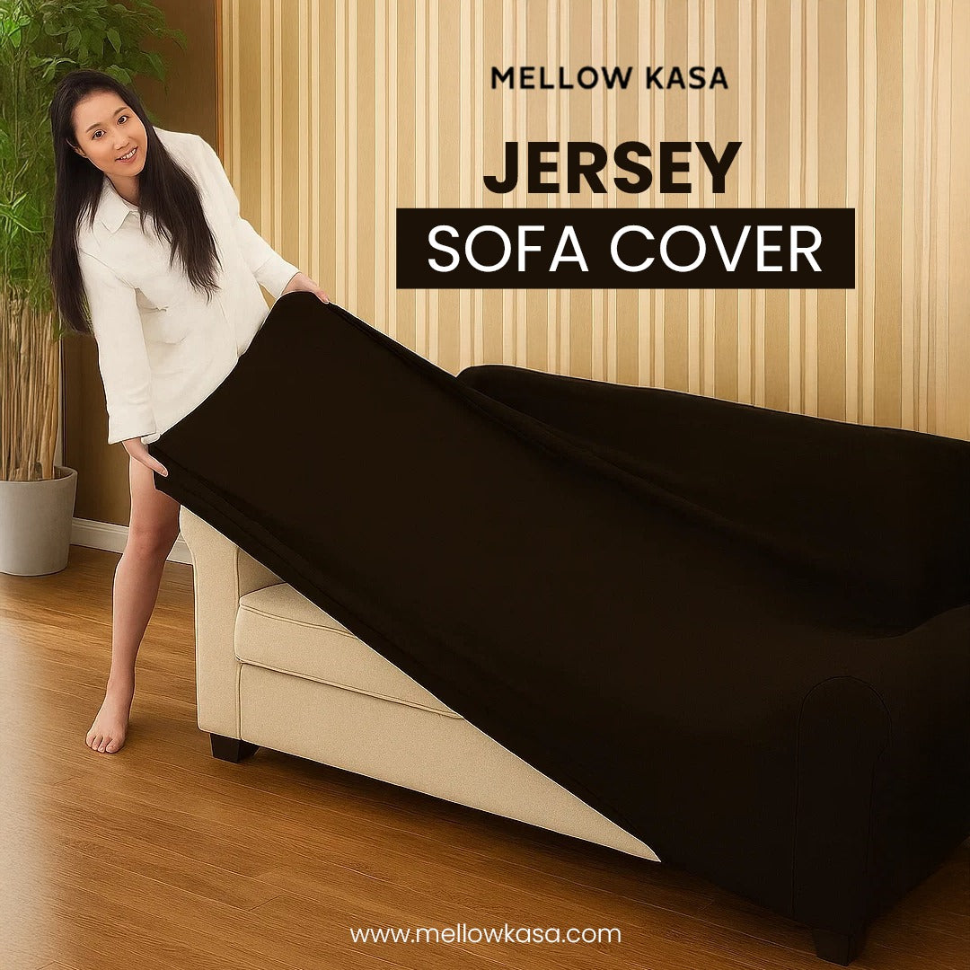 jersey sofa cover black