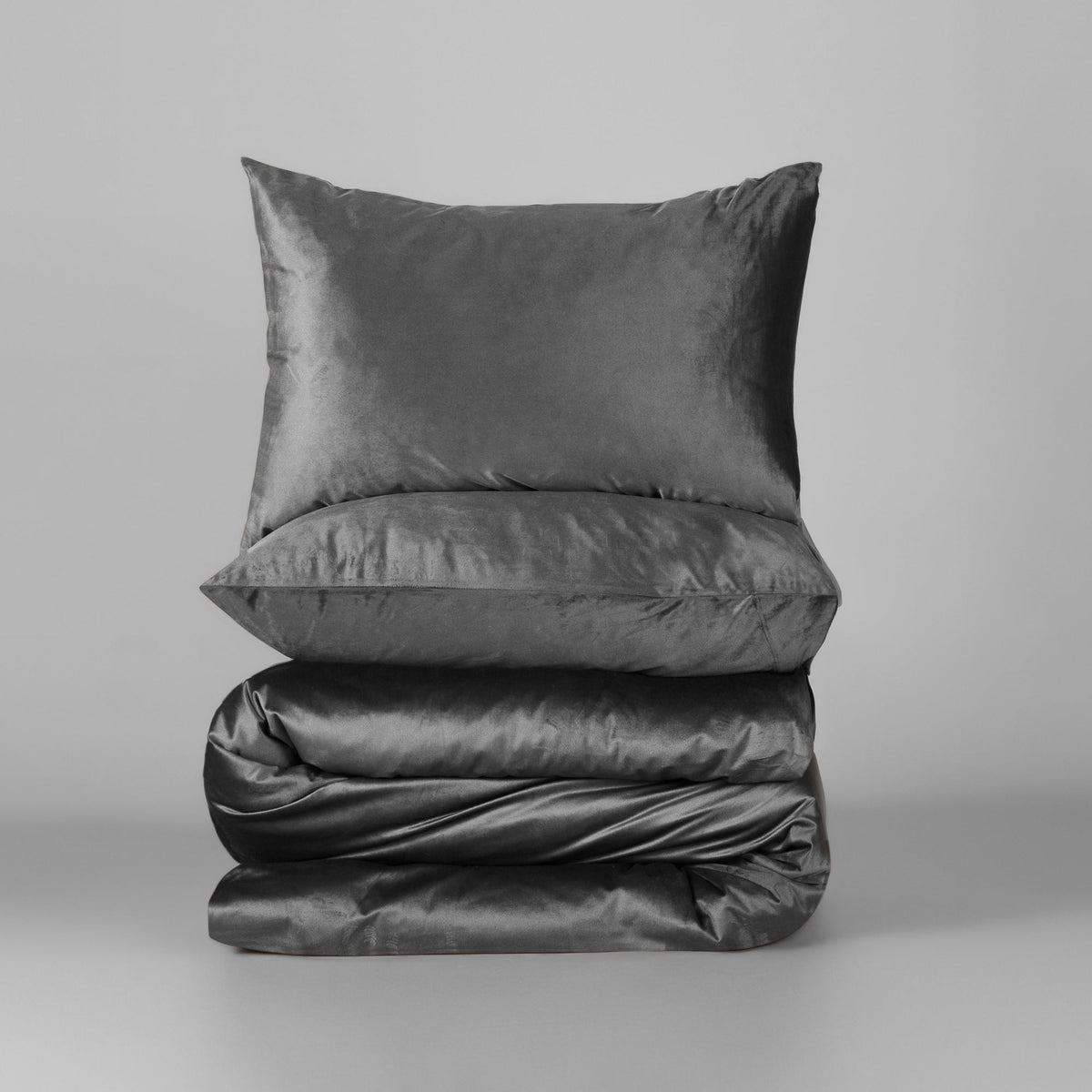 velvet grey duvet cover set
