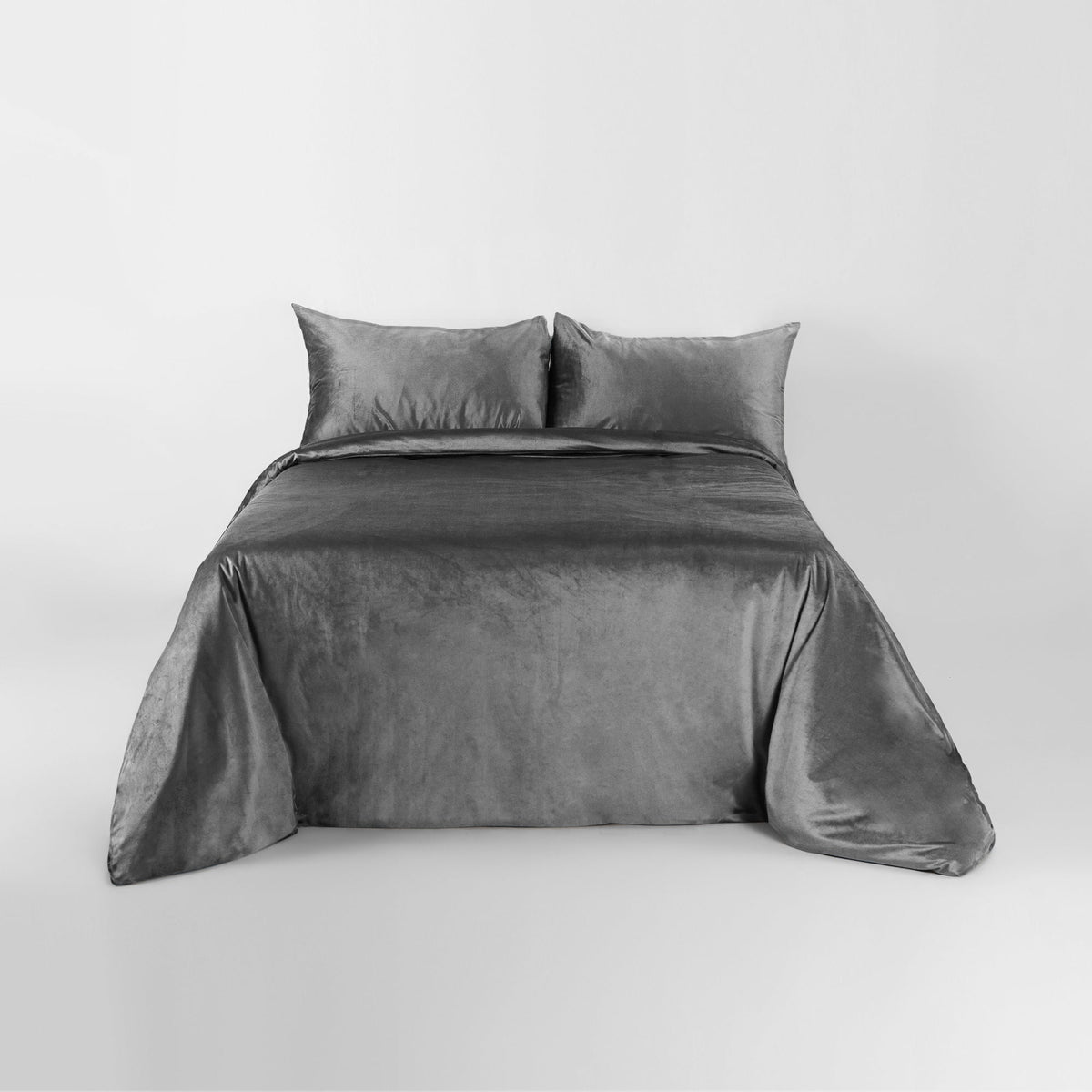 velvet grey duvet cover set